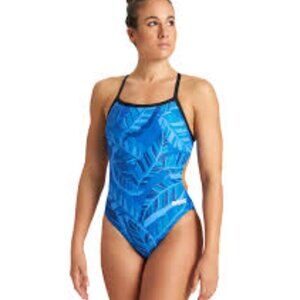 ARENA WOMEN TROPICAL LIGGHT DROP BACK ONE PIECE B LACK ROYAL USA 20 BRAND NEW